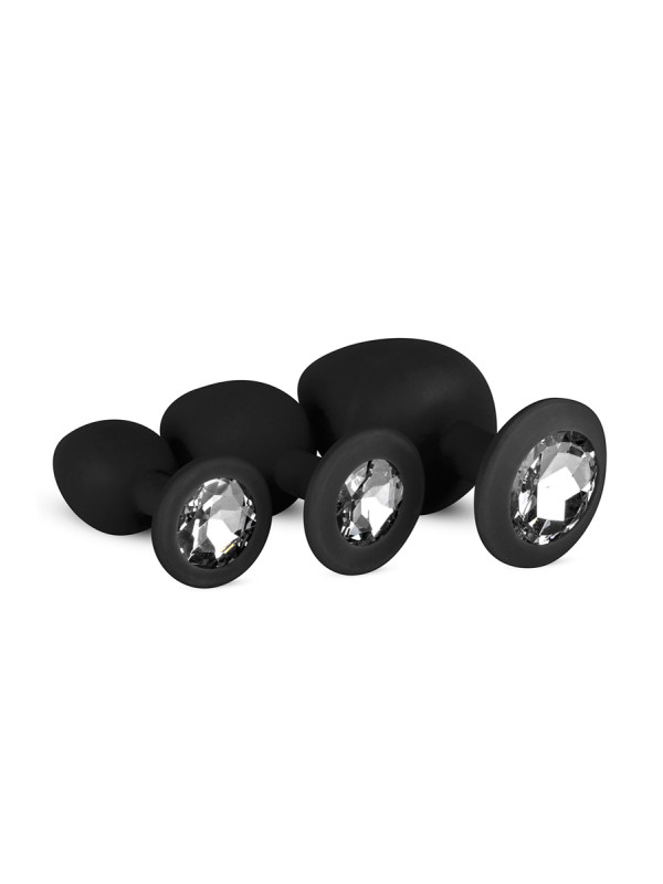 Kit entrainement 3 Butt plugs noir - Easy Toys