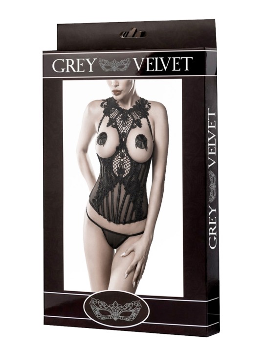 Bustier seins nus et string - Grey Velvet