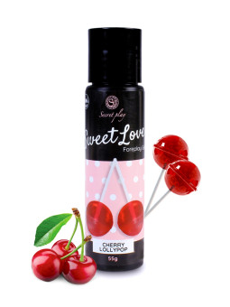 Lubrifiant comestible sucette à la cerise -  60 ml