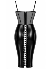 Robe mi-longue Do Not Disturb F408 - Noir Handmade