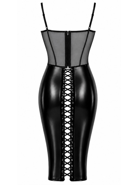Robe mi-longue Do Not Disturb F408 - Noir Handmade