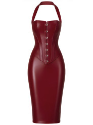Robe mi-longue Dark Romance F396 - Noir Handmade