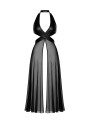 Robe longue fendue Do not Disturb F412 - Noir Handmade