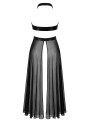 Robe longue fendue Do not Disturb F412 - Noir Handmade