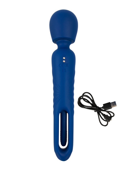Vibro Wand réversible avec langue vibrante - Sweet Smile