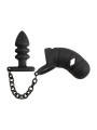 Cage à pénis avec plug anal - Black Velvets 