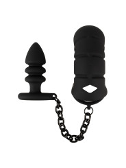 Cage à pénis avec plug anal - Black Velvets 