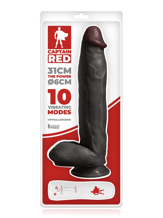 Vibro XXL The Power Black 31 x 6 cm - Captain Red