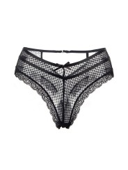 Tanga noir dentelle - Paris Hollywood