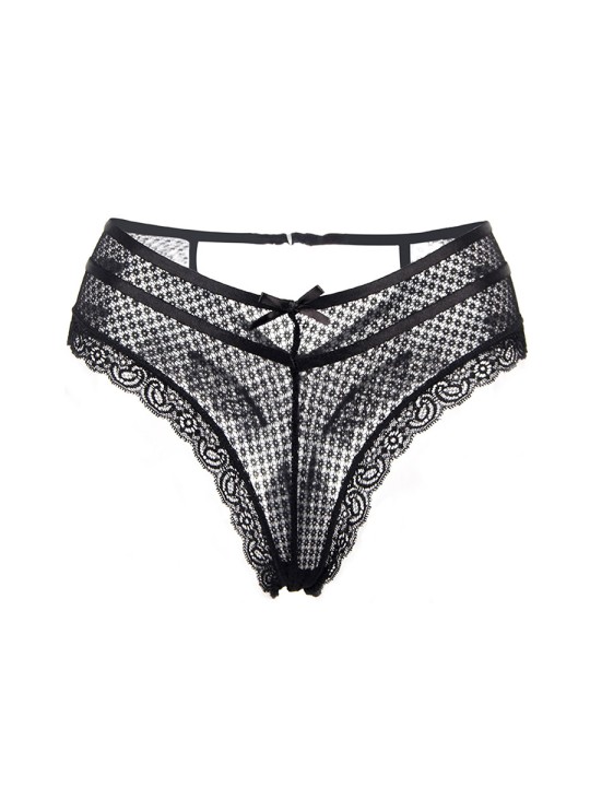 Tanga noir dentelle - Paris Hollywood