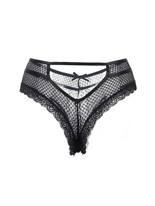Tanga noir dentelle - Paris Hollywood