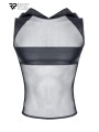 T-shirt à capuche wetlook et mesh - Regnes