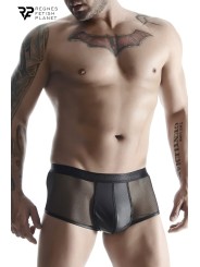 Boxer noir wetlook et mesh - Regnes
