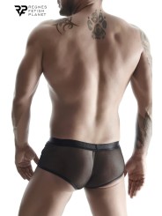 Boxer noir wetlook et mesh - Regnes