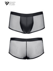 Boxer noir wetlook et mesh - Regnes