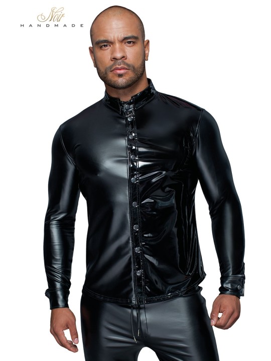 Chemise wetlook et vinyle H064