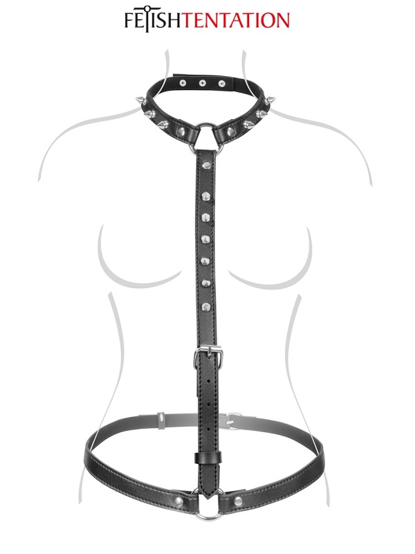 Harnais buste à pointes - Fetish Tentation