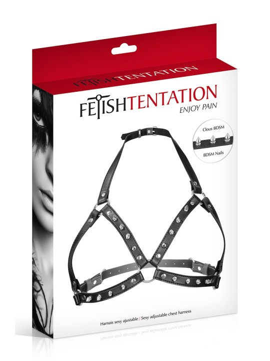 Harnais poitrine à pointes - Fetish Tentation