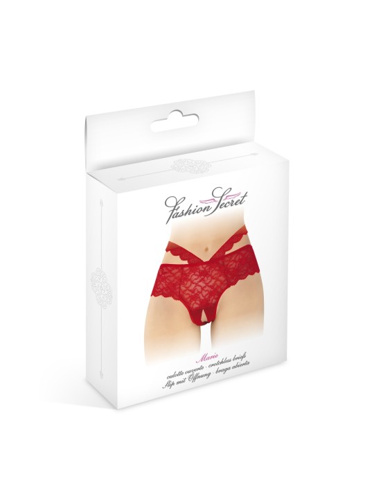 Culotte ouverte rouge Marie - Fashion Secret