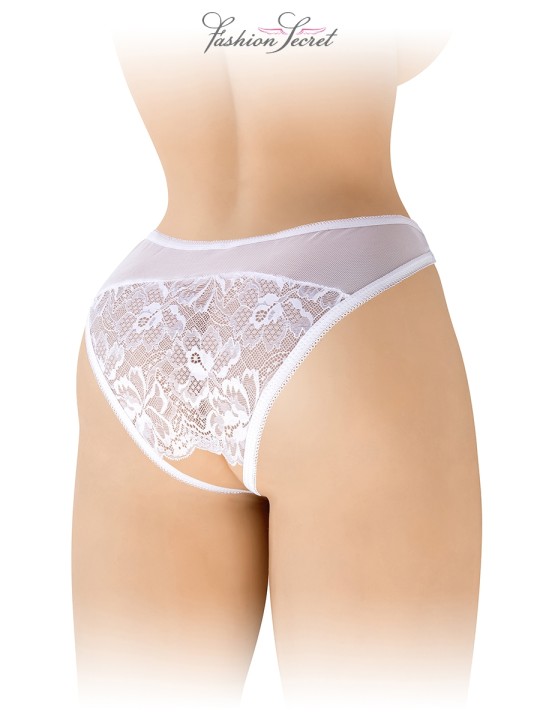 Tanga blanc ouvert Ava - Fashion Secret