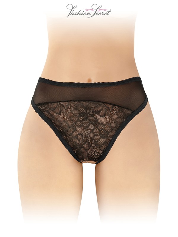 Tanga noir ouvert Ava - Fashion Secret