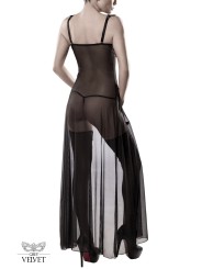 Set déshabillé tulle et dentelle 2 pièces - Grey Velvet