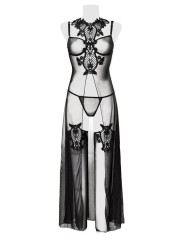 Set déshabillé tulle et dentelle 2 pièces - Grey Velvet