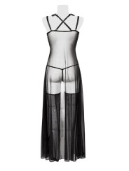 Set déshabillé tulle et dentelle 2 pièces - Grey Velvet