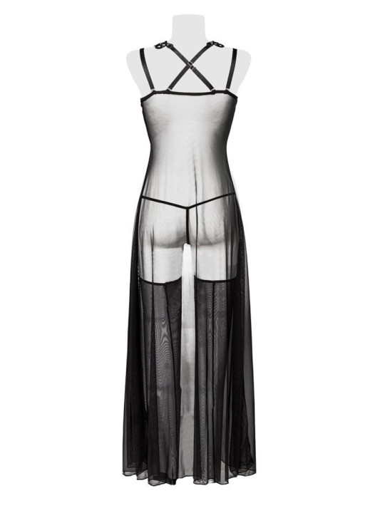 Set déshabillé tulle et dentelle 2 pièces - Grey Velvet