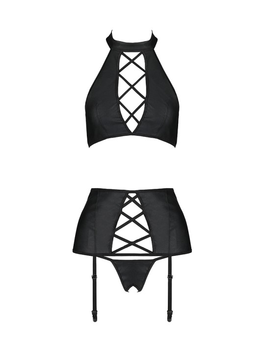 Ensemble sexy faux cuir Nancy - Passion