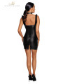 Robe courte wetlook et tulle F257