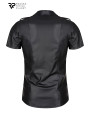 Chemise manches courtes wetlook noire Luca - Regnes