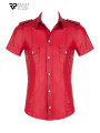 Chemise manches courtes wetlook rouge Carlo - Regnes