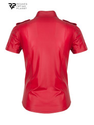 Chemise manches courtes wetlook rouge Carlo - Regnes