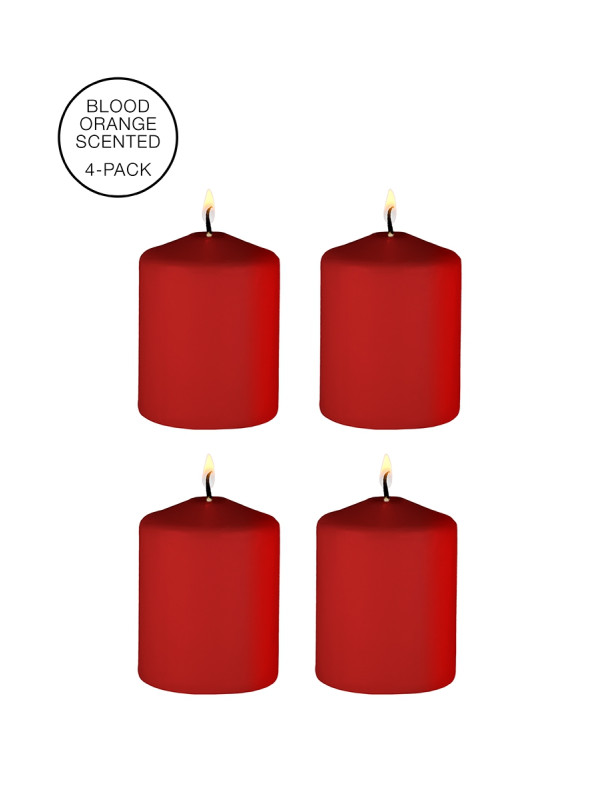 4 bougies SM rouges parfumées - Ouch!
