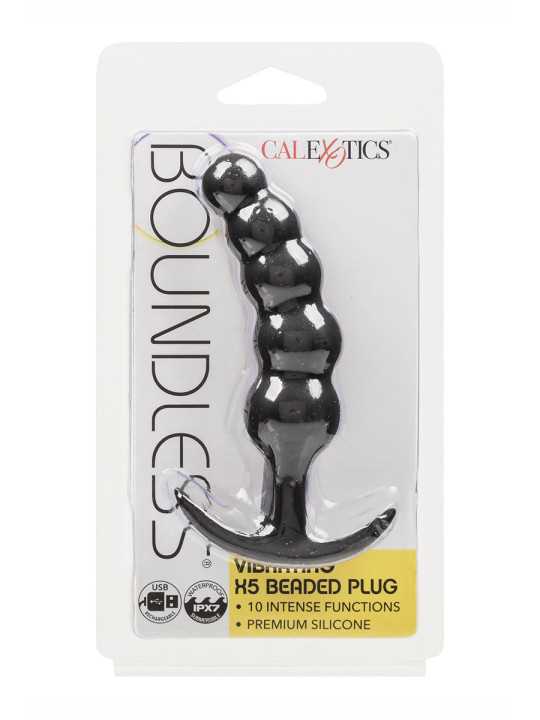 Plug anal Vibrant avec 5 perles - Calexotics