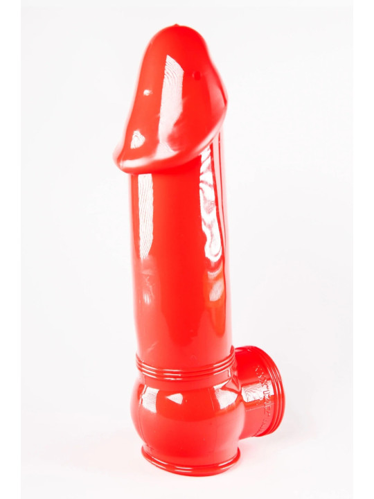 Gaine de pénis semi-réaliste rouge 19x4,5 cm - Zizi
