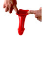 Gaine de pénis semi-réaliste rouge 19x4,5 cm - Zizi
