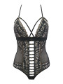 Body string tulle et dentelle noir V-10100 - Axami
