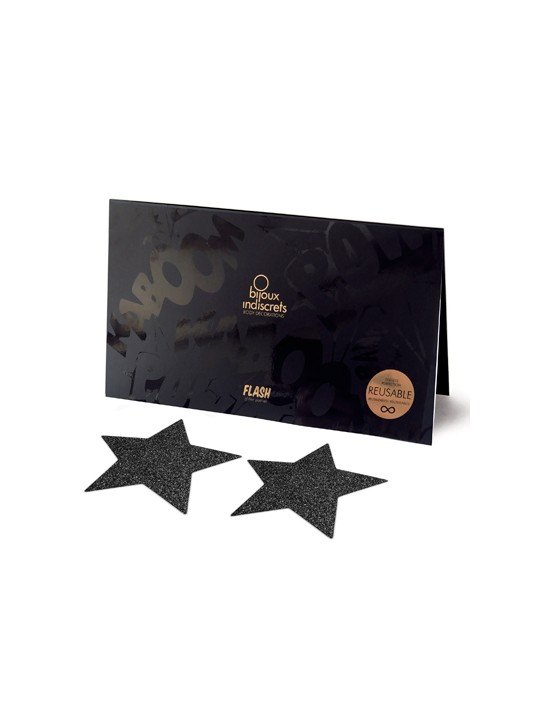 Bijoux de seins Flash Etoile Noir