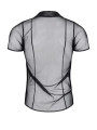Polo en maille noire transparente - Regnes