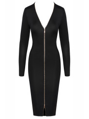 Robe noire midi à manches longues -  Cotelly Party