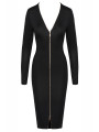 Robe noire midi à manches longues -  Cotelly Party