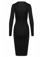 Robe noire midi à manches longues -  Cotelly Party