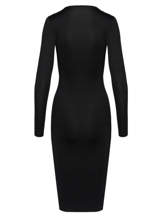 Robe noire midi à manches longues -  Cotelly Party
