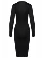 Robe noire midi à manches longues -  Cotelly Party
