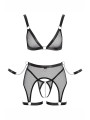 Ensemble Fetish noir en dentelle - Cotelli Bondage