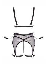 Ensemble Fetish noir en dentelle - Cotelli Bondage