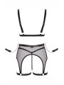 Ensemble Fetish noir en dentelle - Cotelli Bondage