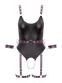 Body à jarretelles ouvert avec menottes - Cottelli Bondage